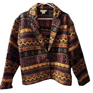Capistrano Sport Tapestry Blazer  Aztec Southwestern 2  Star Buttons Women's 1X